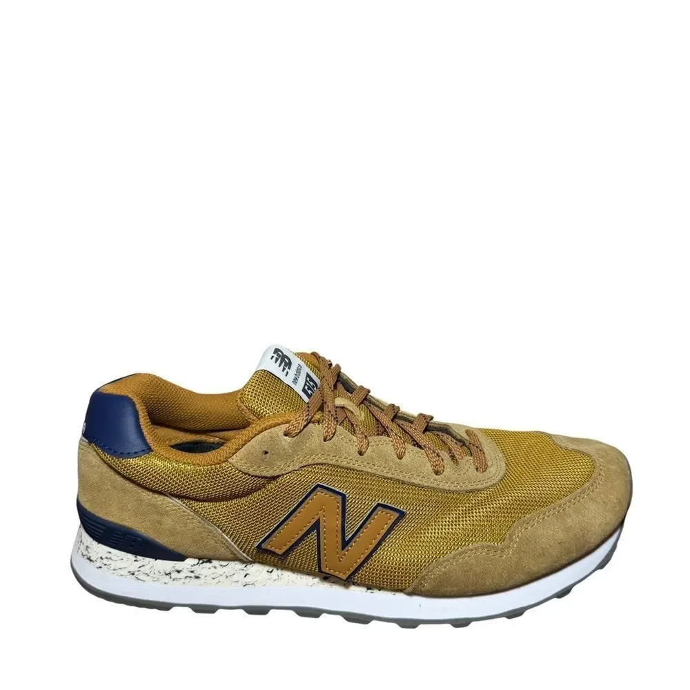 New Balance 515 Men's Mustard & Navy Suede Mesh Runner size 11.5